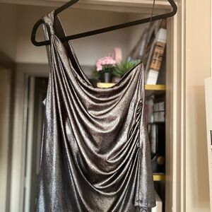 Cache Metallic Silver Tank Top